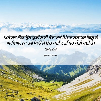 Picture 06 - ਲੂਕਾ 8:52 PANIRV - ਅਤੇ ਸਭ ਲੋਕ ਉਸ ਕੁੜੀ - Bible Verse Picture