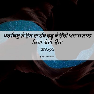 Picture 06 - ਲੂਕਾ 8:54 PANIRV - ਪਰ ਯਿਸੂ ਨੇ ਉਸ ਦਾ - Bible Verse Picture