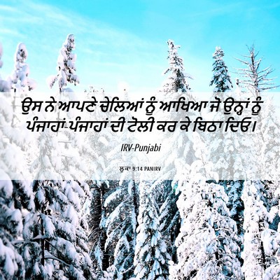 Picture 06 - ਲੂਕਾ 9:14 PANIRV - ਉਸ ਨੇ ਆਪਣੇ ਚੇਲਿਆਂ - Bible Verse Picture