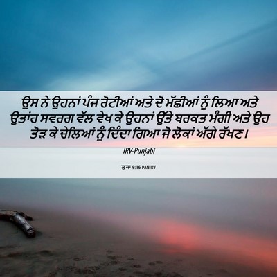 Picture 06 - ਲੂਕਾ 9:16 PANIRV - ਉਸ ਨੇ ਉਹਨਾਂ ਪੰਜ - Bible Verse Picture