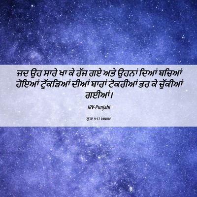 Picture 06 - ਲੂਕਾ 9:17 PANIRV - ਜਦ ਉਹ ਸਾਰੇ ਖਾ ਕੇ - Bible Verse Picture