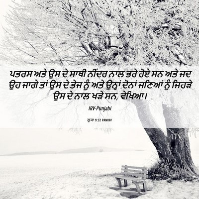 Picture 06 - ਲੂਕਾ 9:32 PANIRV - ਪਤਰਸ ਅਤੇ ਉਸ ਦੇ ਸਾਥੀ - Bible Verse Picture