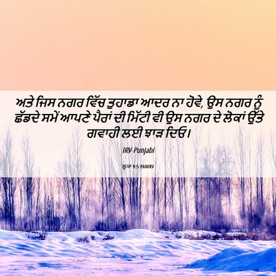 Picture 06 - ਲੂਕਾ 9:5 PANIRV - ਅਤੇ ਜਿਸ ਨਗਰ ਵਿੱਚ - Bible Verse Picture