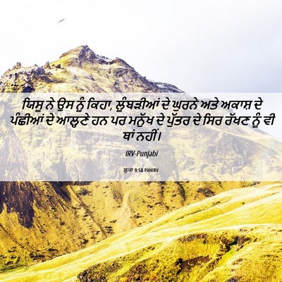 Picture 06 - ਲੂਕਾ 9:58 PANIRV - ਯਿਸੂ ਨੇ ਉਸ ਨੂੰ - Bible Verse Picture