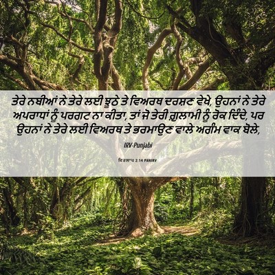 Picture 06 - ਵਿਰਲਾਪ 2:14 PANIRV - ਤੇਰੇ ਨਬੀਆਂ ਨੇ ਤੇਰੇ - Bible Verse Picture
