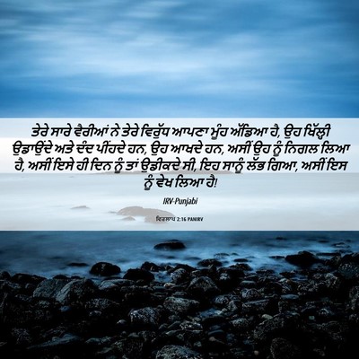 Picture 06 - ਵਿਰਲਾਪ 2:16 PANIRV - ਤੇਰੇ ਸਾਰੇ ਵੈਰੀਆਂ - Bible Verse Picture