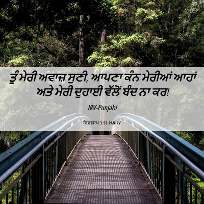 Picture 06 - ਵਿਰਲਾਪ 3:56 PANIRV - ਤੂੰ ਮੇਰੀ ਅਵਾਜ਼ - Bible Verse Picture