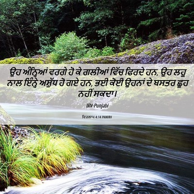 Picture 06 - ਵਿਰਲਾਪ 4:14 PANIRV - ਉਹ ਅੰਨ੍ਹਿਆਂ ਵਰਗੇ - Bible Verse Picture