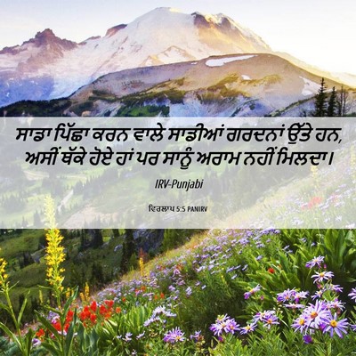 Picture 06 - ਵਿਰਲਾਪ 5:5 PANIRV - ਸਾਡਾ ਪਿੱਛਾ ਕਰਨ - Bible Verse Picture
