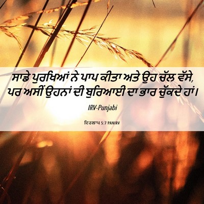 Picture 06 - ਵਿਰਲਾਪ 5:7 PANIRV - ਸਾਡੇ ਪੁਰਖਿਆਂ ਨੇ - Bible Verse Picture