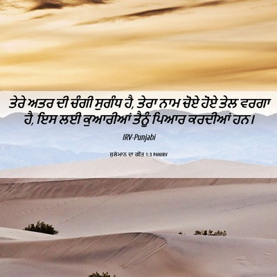 Picture 06 - ਸੁਲੇਮਾਨ ਦਾ ਗੀਤ 1:3 PANIRV - ਤੇਰੇ ਅਤਰ ਦੀ ਚੰਗੀ - Bible Verse Picture