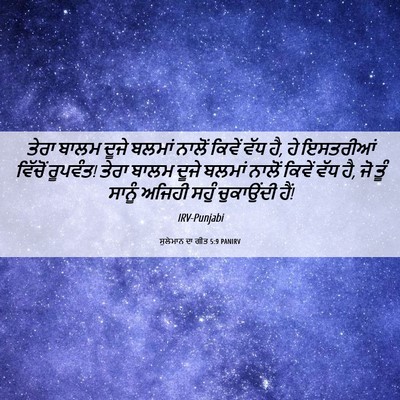 Picture 06 - ਸੁਲੇਮਾਨ ਦਾ ਗੀਤ 5:9 PANIRV - ਤੇਰਾ ਬਾਲਮ ਦੂਜੇ - Bible Verse Picture