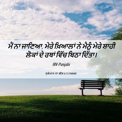Picture 06 - ਸੁਲੇਮਾਨ ਦਾ ਗੀਤ 6:12 PANIRV - ਮੈਂ ਨਾ ਜਾਣਿਆ, ਮੇਰੇ - Bible Verse Picture