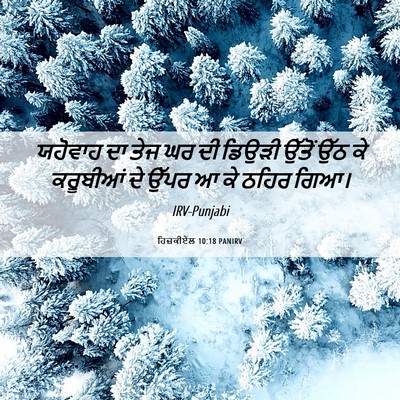 Picture 06 - ਹਿਜ਼ਕੀਏਲ 10:18 PANIRV - ਯਹੋਵਾਹ ਦਾ ਤੇਜ ਘਰ ਦੀ - Bible Verse Picture