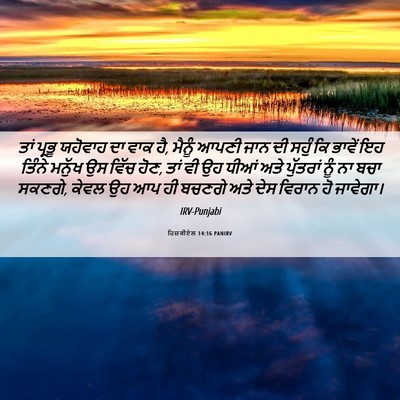 Picture 06 - ਹਿਜ਼ਕੀਏਲ 14:16 PANIRV - ਤਾਂ ਪ੍ਰਭੂ ਯਹੋਵਾਹ - Bible Verse Picture