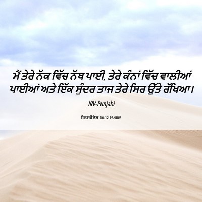 Picture 06 - ਹਿਜ਼ਕੀਏਲ 16:12 PANIRV - ਮੈਂ ਤੇਰੇ ਨੱਕ ਵਿੱਚ - Bible Verse Picture