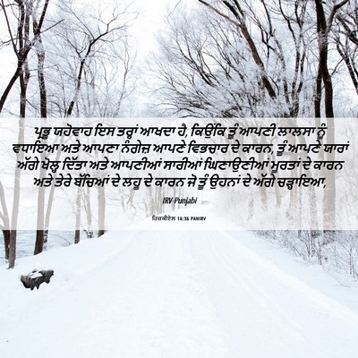 Picture 06 - ਹਿਜ਼ਕੀਏਲ 16:36 PANIRV - ਪ੍ਰਭੂ ਯਹੋਵਾਹ ਇਸ - Bible Verse Picture