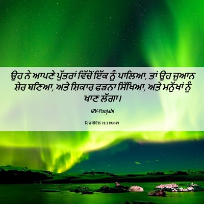 Picture 06 - ਹਿਜ਼ਕੀਏਲ 19:3 PANIRV - ਉਹ ਨੇ ਆਪਣੇ ਪੁੱਤਰਾਂ - Bible Verse Picture