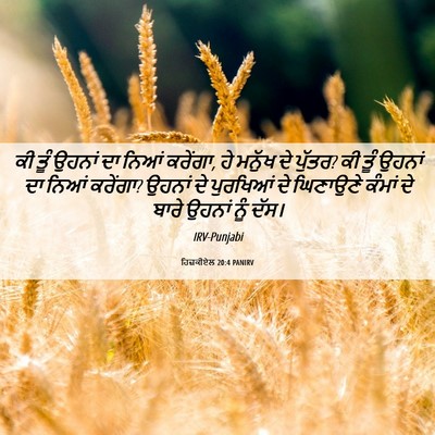 Picture 06 - ਹਿਜ਼ਕੀਏਲ 20:4 PANIRV - ਕੀ ਤੂੰ ਉਹਨਾਂ ਦਾ - Bible Verse Picture