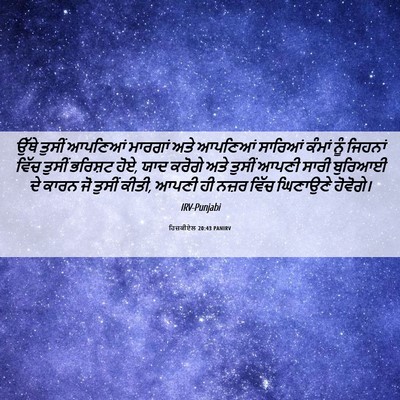 Picture 06 - ਹਿਜ਼ਕੀਏਲ 20:43 PANIRV - ਉੱਥੇ ਤੁਸੀਂ ਆਪਣਿਆਂ - Bible Verse Picture