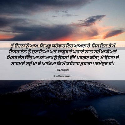 Picture 06 - ਹਿਜ਼ਕੀਏਲ 20:5 PANIRV - ਤੂੰ ਉਹਨਾਂ ਨੂੰ ਆਖ, - Bible Verse Picture