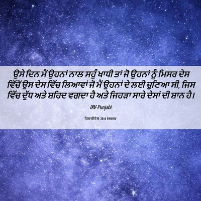 Picture 06 - ਹਿਜ਼ਕੀਏਲ 20:6 PANIRV - ਉਸੇ ਦਿਨ ਮੈਂ ਉਹਨਾਂ - Bible Verse Picture