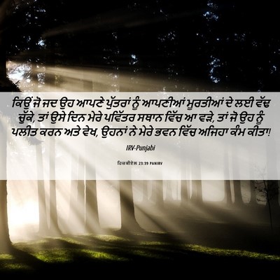 Picture 06 - ਹਿਜ਼ਕੀਏਲ 23:39 PANIRV - ਕਿਉਂ ਜੋ ਜਦ ਉਹ ਆਪਣੇ - Bible Verse Picture