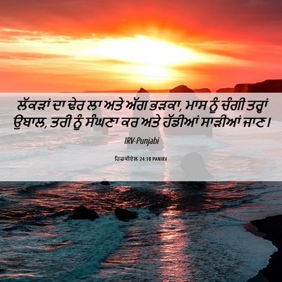Picture 06 - ਹਿਜ਼ਕੀਏਲ 24:10 PANIRV - ਲੱਕੜਾਂ ਦਾ ਢੇਰ ਲਾ - Bible Verse Picture