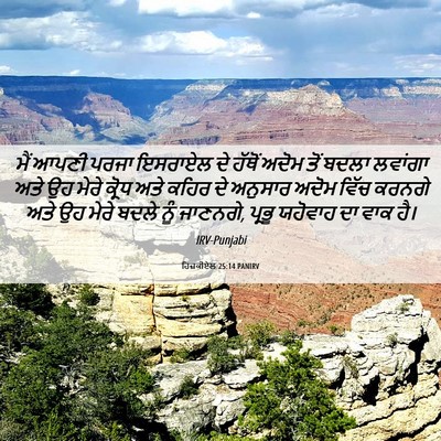 Picture 06 - ਹਿਜ਼ਕੀਏਲ 25:14 PANIRV - ਮੈਂ ਆਪਣੀ ਪਰਜਾ - Bible Verse Picture