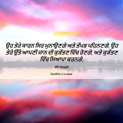 Picture 06 - ਹਿਜ਼ਕੀਏਲ 27:31 PANIRV - ਉਹ ਤੇਰੇ ਕਾਰਨ ਸਿਰ - Bible Verse Picture