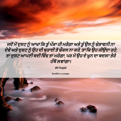 Picture 06 - ਹਿਜ਼ਕੀਏਲ 3:18 PANIRV - ਜਦੋਂ ਮੈਂ ਦੁਸ਼ਟ ਨੂੰ - Bible Verse Picture