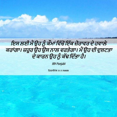Picture 06 - ਹਿਜ਼ਕੀਏਲ 31:11 PANIRV - ਇਸ ਲਈ ਮੈਂ ਉਹ ਨੂੰ - Bible Verse Picture