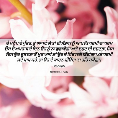 Picture 06 - ਹਿਜ਼ਕੀਏਲ 33:12 PANIRV - ਹੇ ਮਨੁੱਖ ਦੇ ਪੁੱਤਰ, - Bible Verse Picture