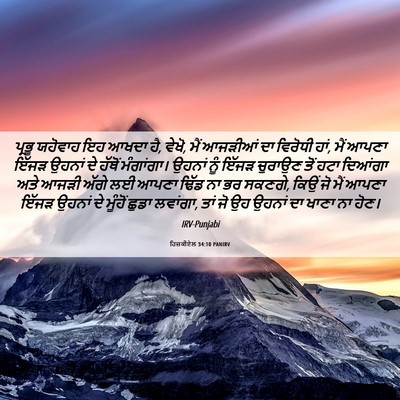 Picture 06 - ਹਿਜ਼ਕੀਏਲ 34:10 PANIRV - ਪ੍ਰਭੂ ਯਹੋਵਾਹ ਇਹ - Bible Verse Picture
