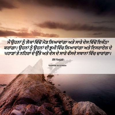 Picture 06 - ਹਿਜ਼ਕੀਏਲ 34:13 PANIRV - ਮੈਂ ਉਹਨਾਂ ਨੂੰ - Bible Verse Picture