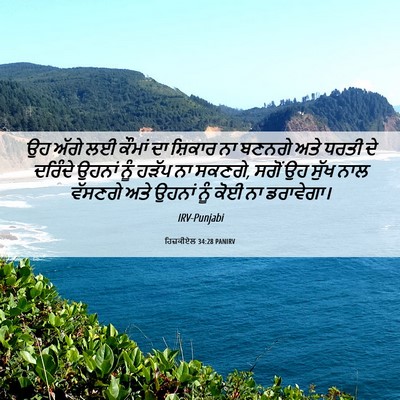 Picture 06 - ਹਿਜ਼ਕੀਏਲ 34:28 PANIRV - ਉਹ ਅੱਗੇ ਲਈ ਕੌਮਾਂ ਦਾ - Bible Verse Picture