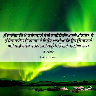 Picture 06 - ਹਿਜ਼ਕੀਏਲ 35:12 PANIRV - ਤੂੰ ਜਾਣੇਂਗਾ ਕਿ ਮੈਂ - Bible Verse Picture