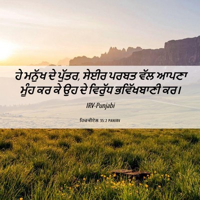 Picture 06 - ਹਿਜ਼ਕੀਏਲ 35:2 PANIRV - ਹੇ ਮਨੁੱਖ ਦੇ ਪੁੱਤਰ, - Bible Verse Picture