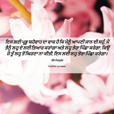 Picture 06 - ਹਿਜ਼ਕੀਏਲ 35:6 PANIRV - ਇਸ ਲਈ ਪ੍ਰਭੂ ਯਹੋਵਾਹ - Bible Verse Picture