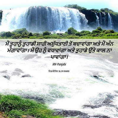 Picture 06 - ਹਿਜ਼ਕੀਏਲ 36:29 PANIRV - ਮੈਂ ਤੁਹਾਨੂੰ - Bible Verse Picture