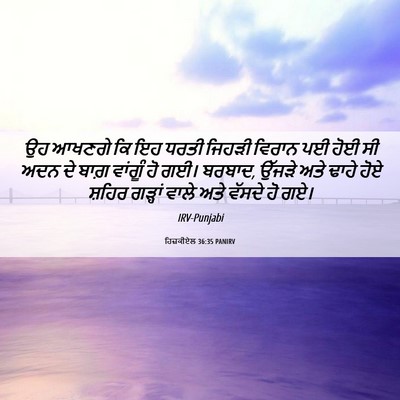 Picture 06 - ਹਿਜ਼ਕੀਏਲ 36:35 PANIRV - ਉਹ ਆਖਣਗੇ ਕਿ ਇਹ ਧਰਤੀ - Bible Verse Picture