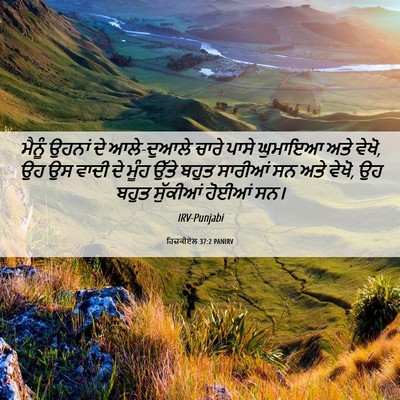 Picture 06 - ਹਿਜ਼ਕੀਏਲ 37:2 PANIRV - ਮੈਨੂੰ ਉਹਨਾਂ ਦੇ - Bible Verse Picture