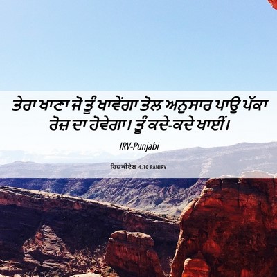 Picture 06 - ਹਿਜ਼ਕੀਏਲ 4:10 PANIRV - ਤੇਰਾ ਖਾਣਾ ਜੋ ਤੂੰ - Bible Verse Picture