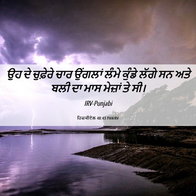 Picture 06 - ਹਿਜ਼ਕੀਏਲ 40:43 PANIRV - ਉਹ ਦੇ ਚੁਫ਼ੇਰੇ ਚਾਰ - Bible Verse Picture