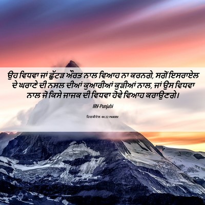 Picture 06 - ਹਿਜ਼ਕੀਏਲ 44:22 PANIRV - ਉਹ ਵਿਧਵਾ ਜਾਂ ਛੁੱਟੜ - Bible Verse Picture