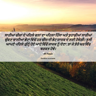 Picture 06 - ਹਿਜ਼ਕੀਏਲ 44:30 PANIRV - ਸਾਰੀਆਂ ਚੀਜ਼ਾਂ ਦੇ - Bible Verse Picture