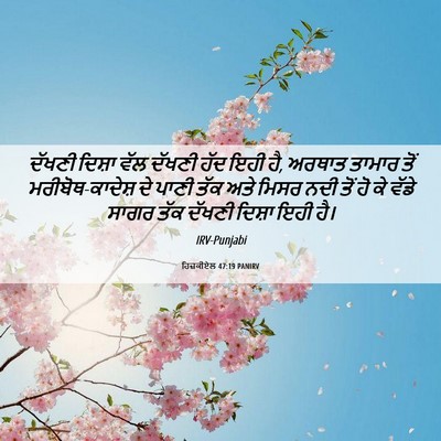 Picture 06 - ਹਿਜ਼ਕੀਏਲ 47:19 PANIRV - ਦੱਖਣੀ ਦਿਸ਼ਾ ਵੱਲ - Bible Verse Picture