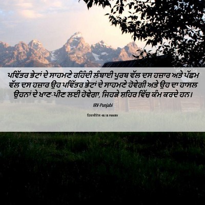Picture 06 - ਹਿਜ਼ਕੀਏਲ 48:18 PANIRV - ਪਵਿੱਤਰ ਭੇਟਾਂ ਦੇ - Bible Verse Picture