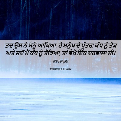 Picture 06 - ਹਿਜ਼ਕੀਏਲ 8:8 PANIRV - ਤਦ ਉਸ ਨੇ ਮੈਨੂੰ - Bible Verse Picture