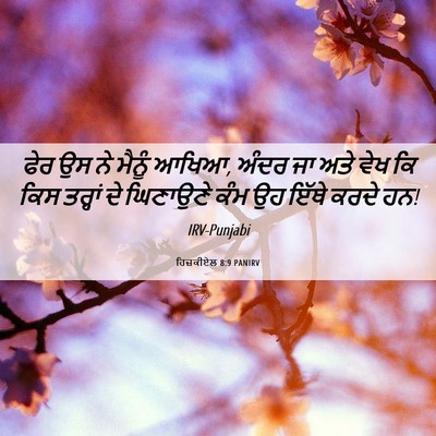 Picture 06 - ਹਿਜ਼ਕੀਏਲ 8:9 PANIRV - ਫੇਰ ਉਸ ਨੇ ਮੈਨੂੰ - Bible Verse Picture